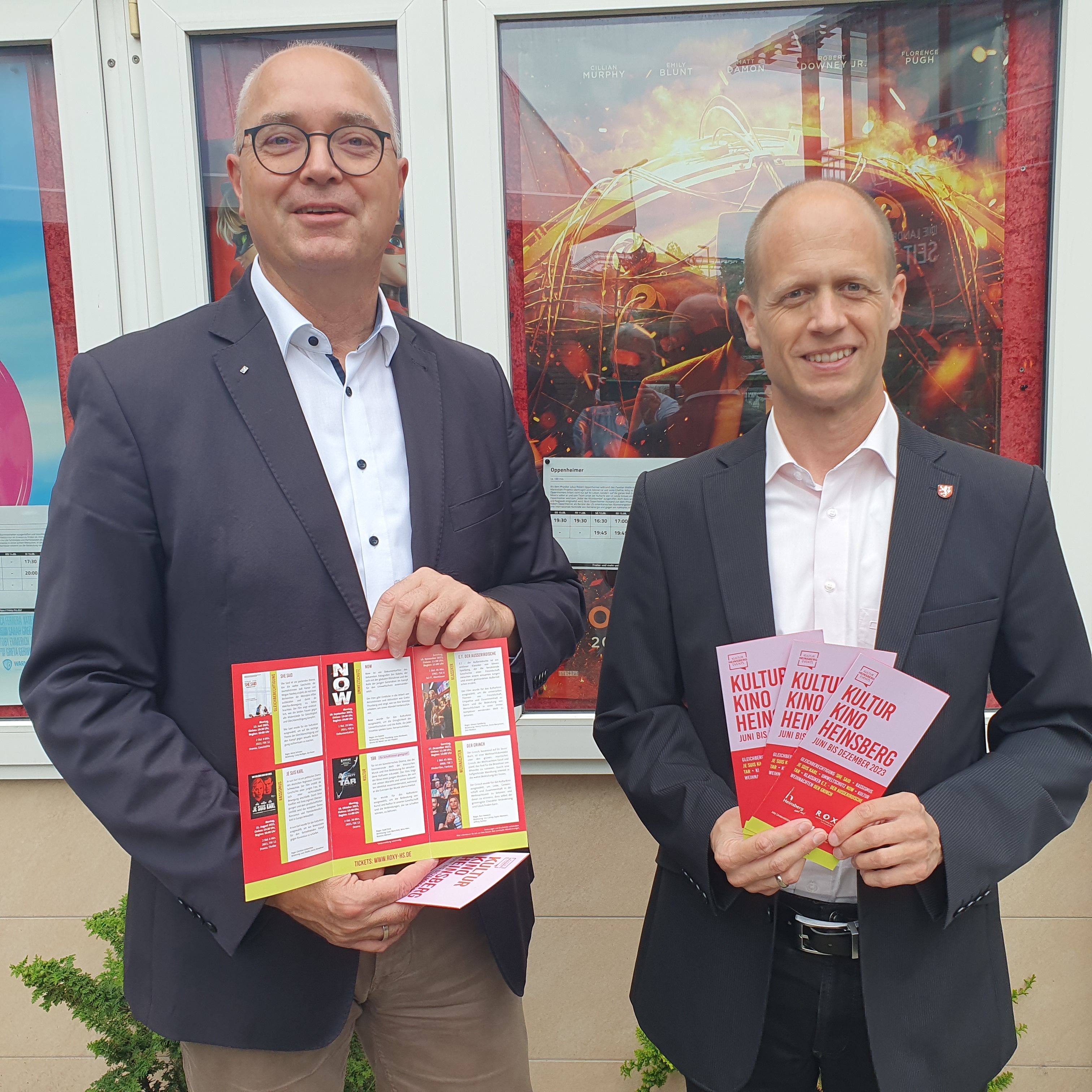 Bürgermeister Kai Louis und Thomas Back, Volksbank Heinsberg