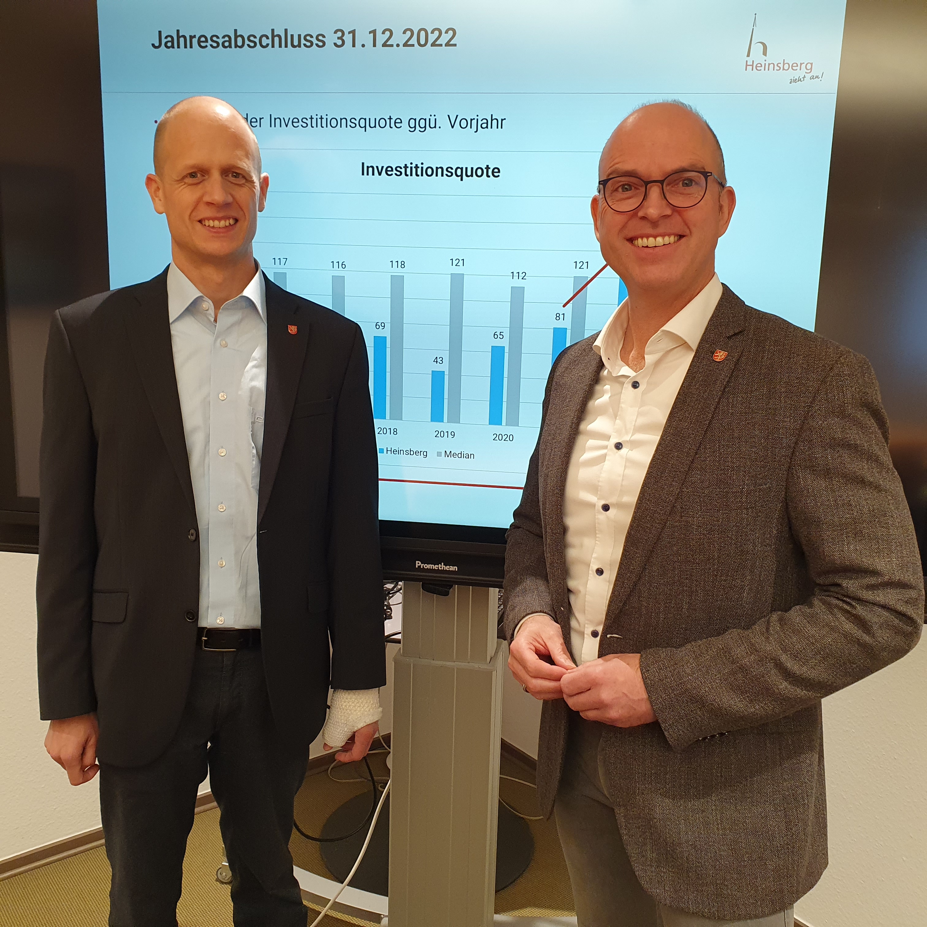 Bürgermeister Kai Louis und Kämmerer Michael Schmitz 