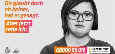 Plakat HIlfetelefon Gewalt an Frauen