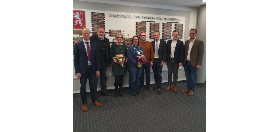 Bürgermeister Kai Louis, Hermann-Josef Schmitz, Birgit Ummelmann, Astrid Kaminski, ehemalige Schiedsfrau, Markus Heuter und Dr. Herbert Josef Voßen, Dennis Mevissen und Sebastian Jäger 