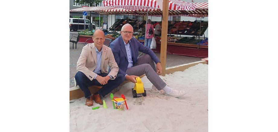 Sandkasten auf dem Heinsberger Marktplatz