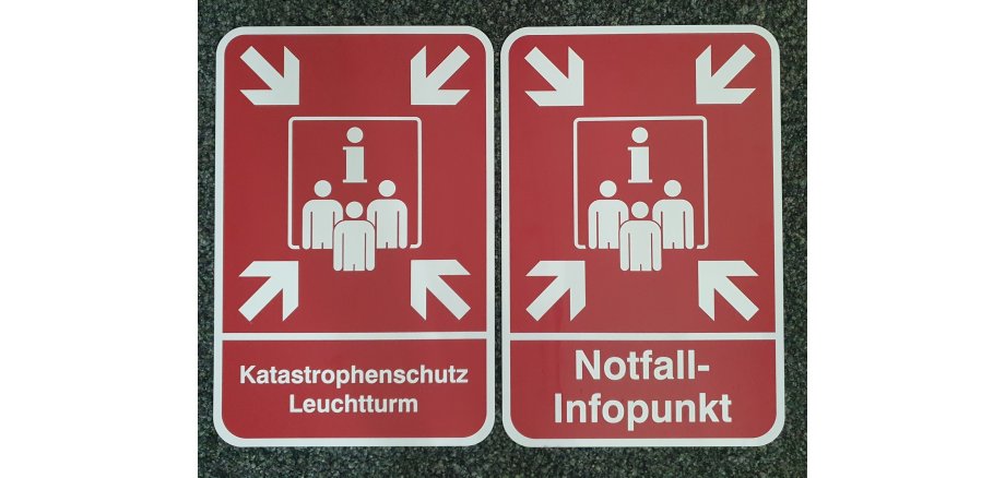 Schilder Notfall-Infopunkt