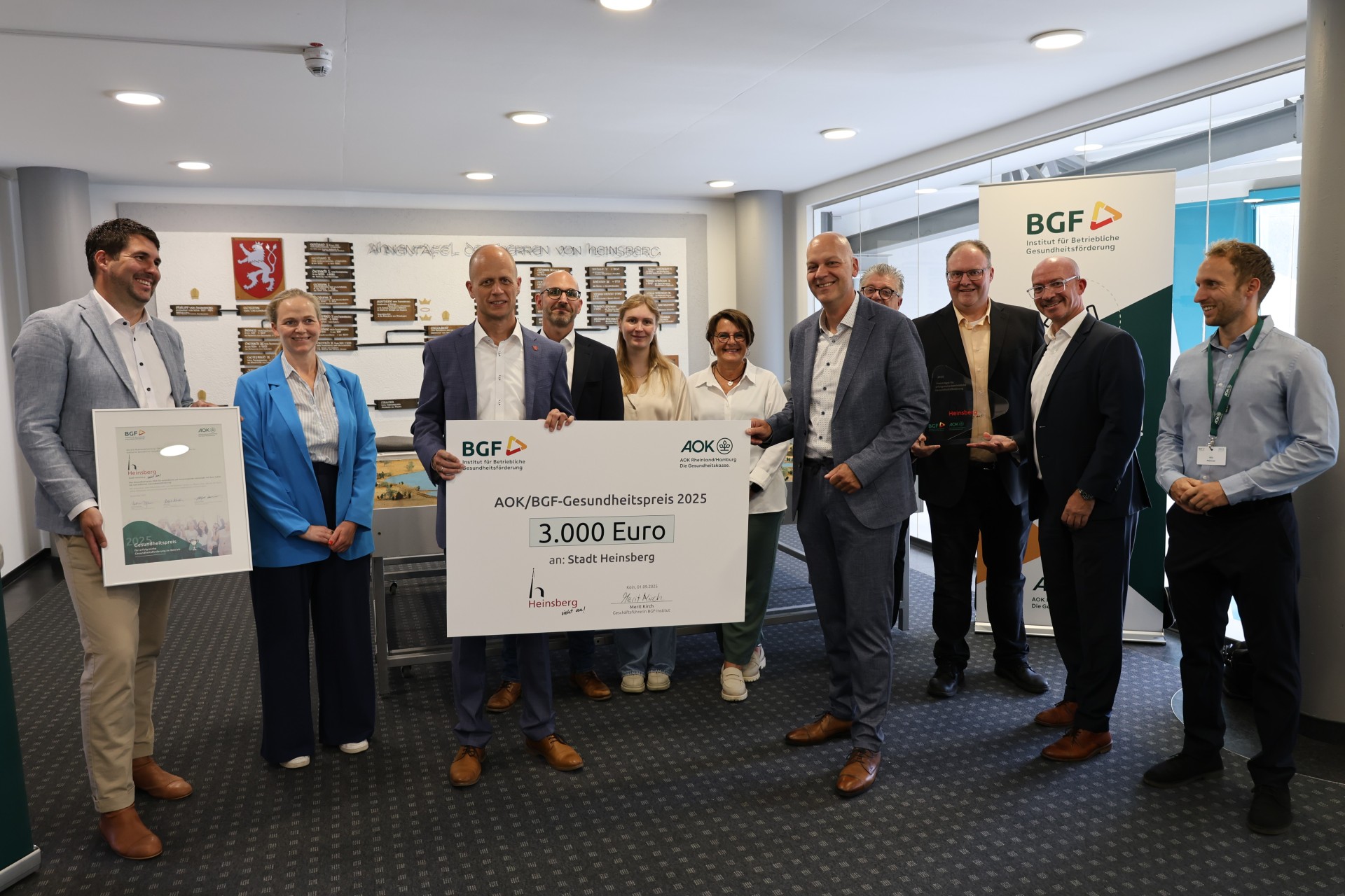 Stadt Heinsberg erhält AOK/BGF-Gesundheitspreis